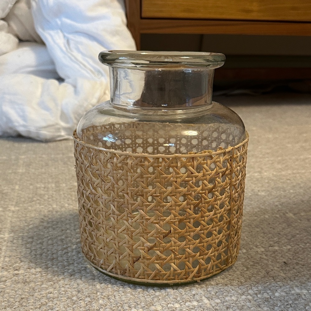 Cane Wrapped Vase - Picture 1 of 3